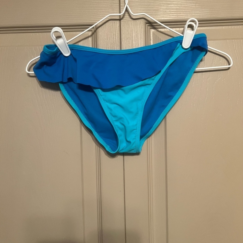 Blue Ruffled Women's Swim Bottom